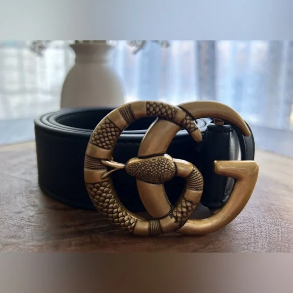 G snake fashion belt size 105cm black/gold - Picture 2 of 10